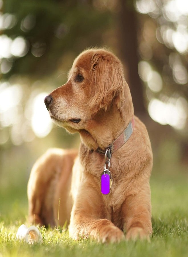 AojSup 100 Pcs Aluminum Dog Tags Blanks, Militarys Dogs Tags Set Including Rectangle Blank Labels Metal Stamping Label for DIY Decorative Craft Laser Engraving Keychain Blank Dog Tag(Multicolor) - Image 4